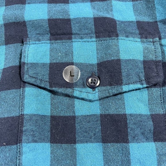American Eagle Flannel Shirt Mens Large Blue Plaid Button Up NWT - Picture 7 of 11